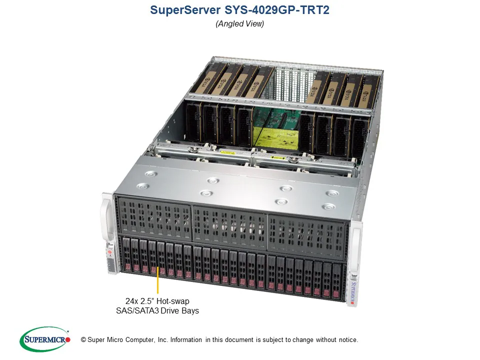Supermicro SYS-4029GP-TRT2官方产品图。图片来源:Supermicro。