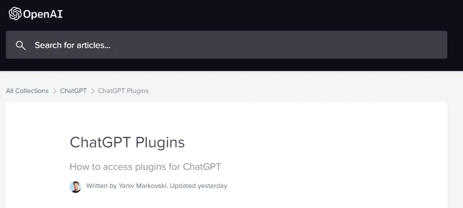 OPENAI官方发布ChatGPT Plugins计划