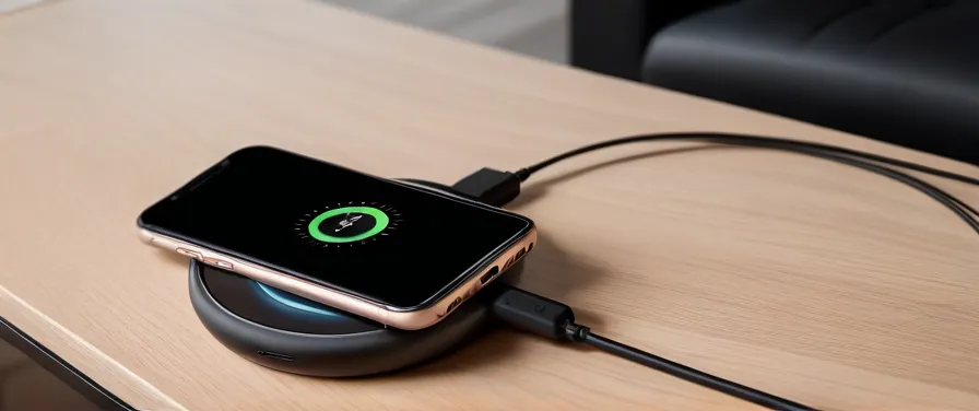 A wireless charging pad next to a wired charger, representing the two charging methods discussed in the article.