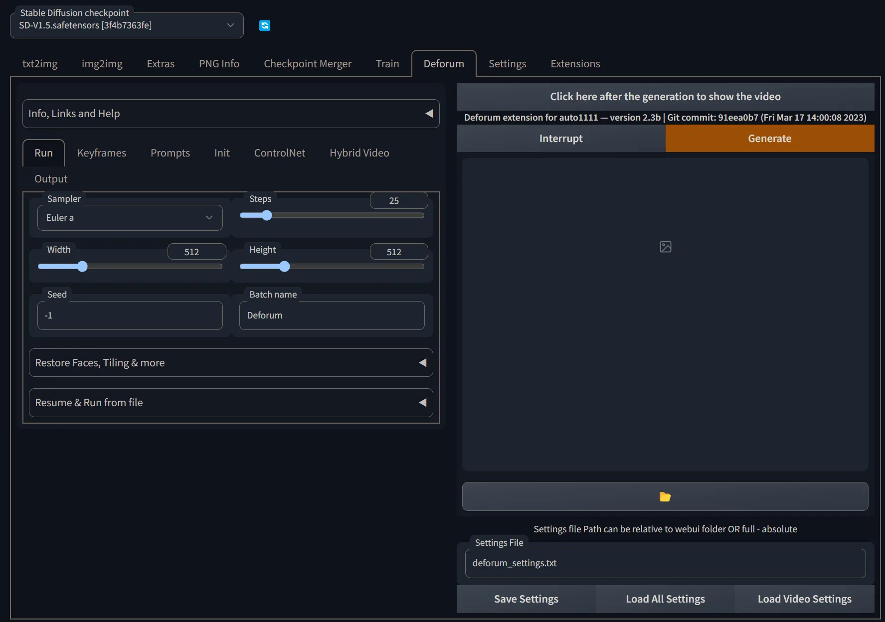 Deforum Stable Diffusion WebUI — 官方扩展教程