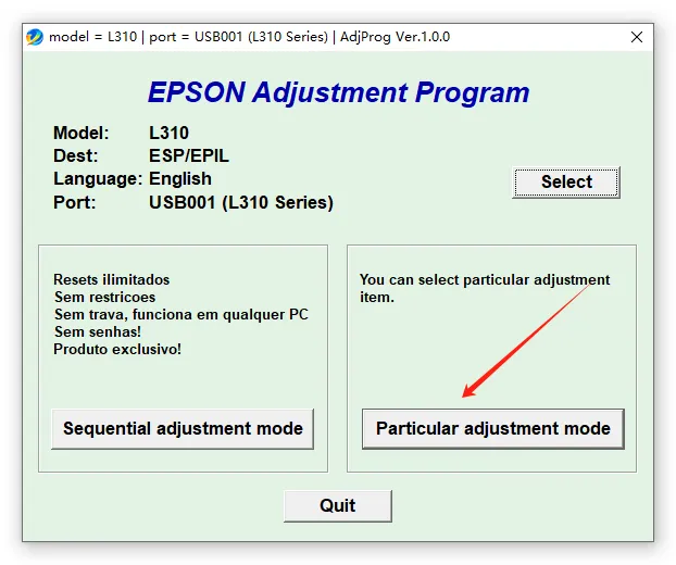 EPSON L310系列打印机废墨垫计数器清零详细指南