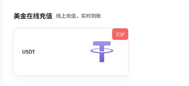 选择USDT充值